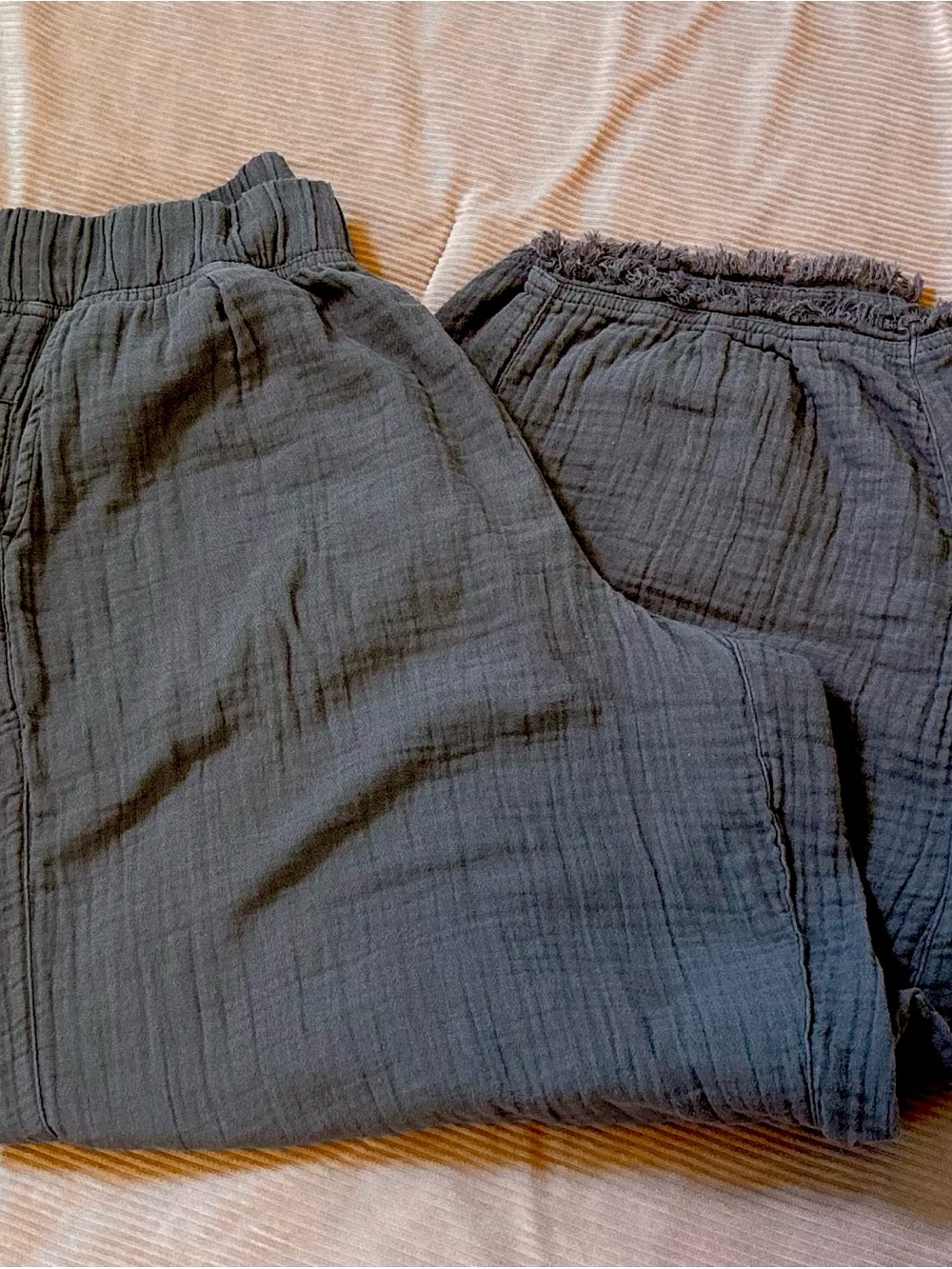 Prana Brown Elastic-Waist Gauze Lounge Pants
